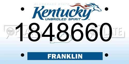 1848660 Kentucky License Plate