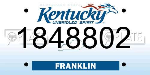 1848802 Kentucky License Plate
