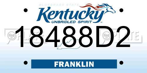 18488D2 Kentucky License Plate