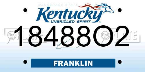 18488O2 Kentucky License Plate