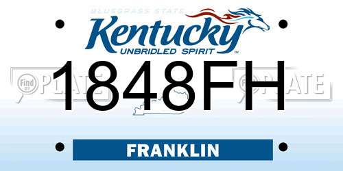 1848FH Kentucky License Plate