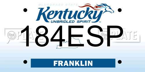 184ESP Kentucky License Plate