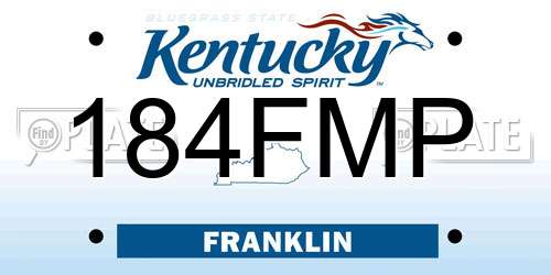 184FMP Kentucky License Plate