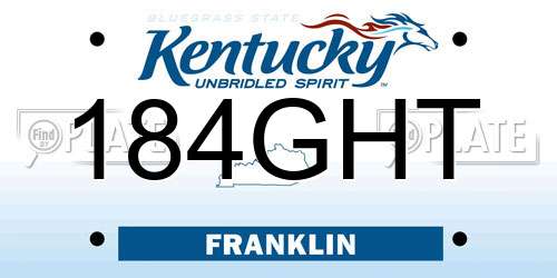 184GHT Kentucky License Plate