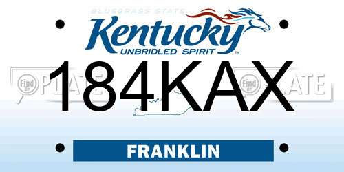 184KAX Kentucky License Plate