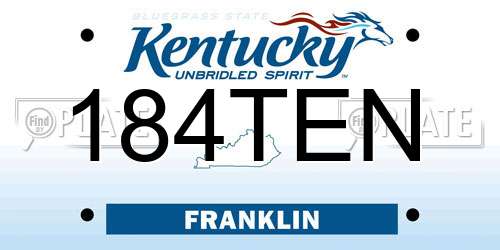184TEN Kentucky License Plate