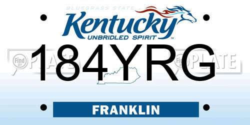 184YRG Kentucky License Plate