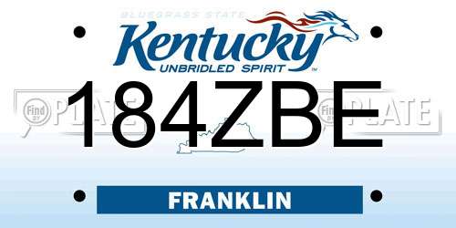 184ZBE Kentucky License Plate