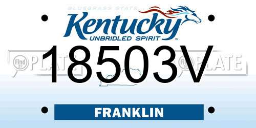 18503V Kentucky License Plate