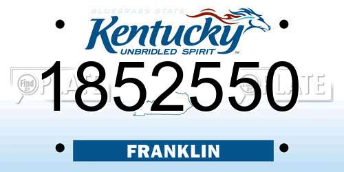 1852550 Kentucky License Plate