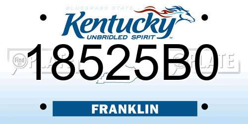 18525B0 Kentucky License Plate