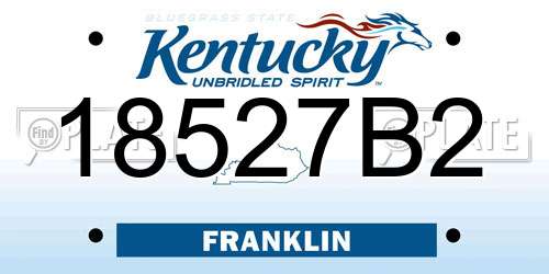 18527B2 Kentucky License Plate