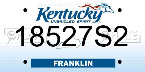 18527S2 Kentucky License Plate