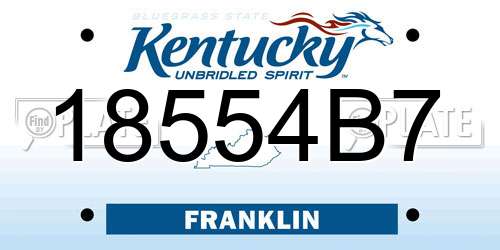 18554B7 Kentucky License Plate