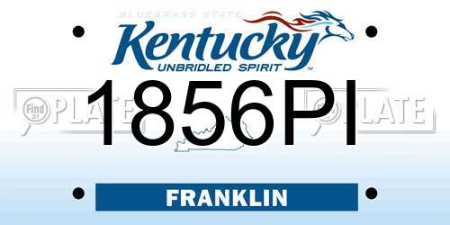 1856PI Kentucky License Plate