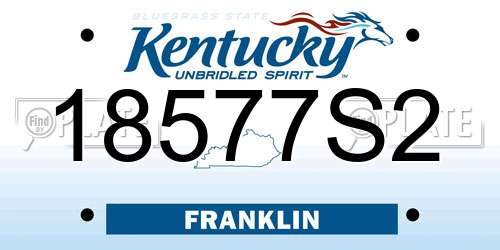 18577S2 Kentucky License Plate