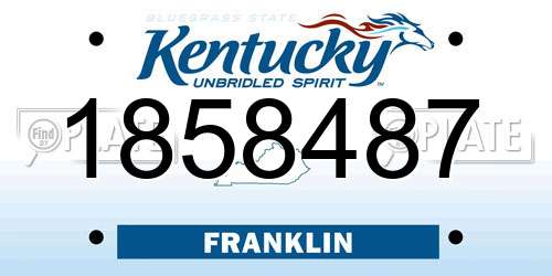 1858487 Kentucky License Plate