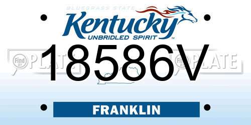 18586V Kentucky License Plate