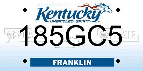 185GC5 Kentucky License Plate