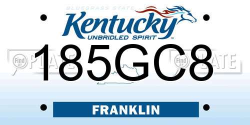 185GC8 Kentucky License Plate