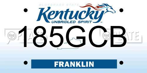 185GCB Kentucky License Plate