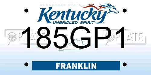 185GP1 Kentucky License Plate
