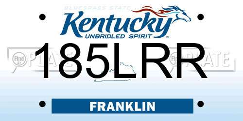 185LRR Kentucky License Plate