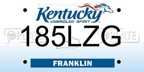 185LZG Kentucky License Plate
