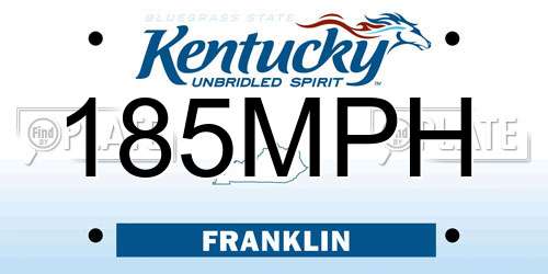 185MPH Kentucky License Plate