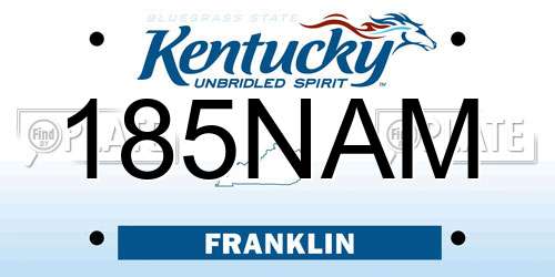 185NAM Kentucky License Plate