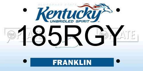 185RGY Kentucky License Plate