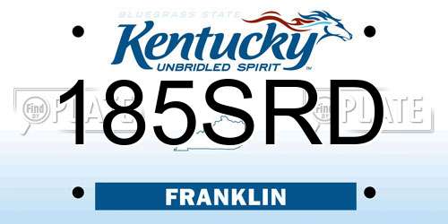 185SRD Kentucky License Plate