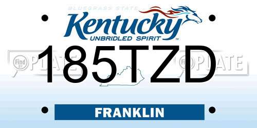 185TZD Kentucky License Plate