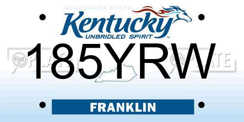 185YRW Kentucky License Plate