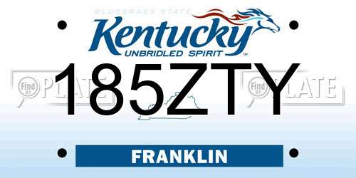 185ZTY Kentucky License Plate