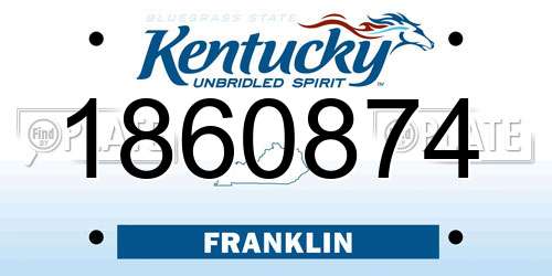 1860874 Kentucky License Plate