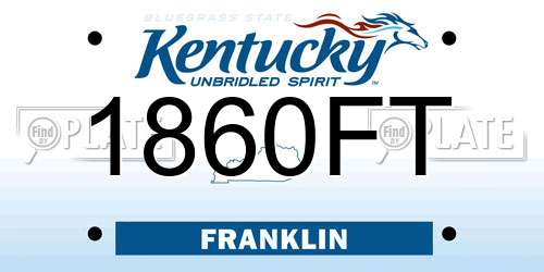1860FT Kentucky License Plate