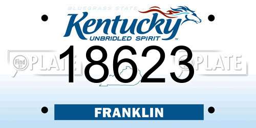18623 Kentucky License Plate