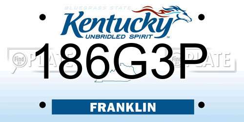 186G3P Kentucky License Plate