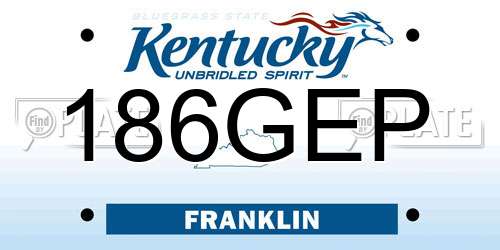 186GEP Kentucky License Plate