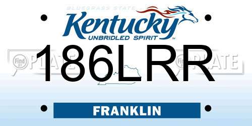 186LRR Kentucky License Plate
