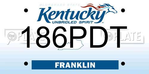 186PDT Kentucky License Plate