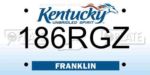 186RGZ Kentucky License Plate