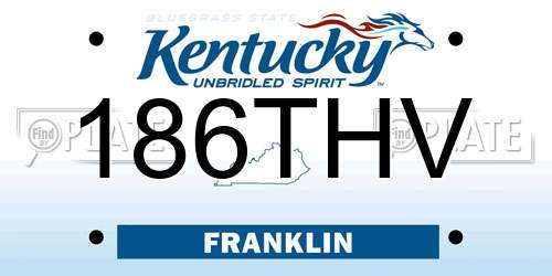 186THV Kentucky License Plate