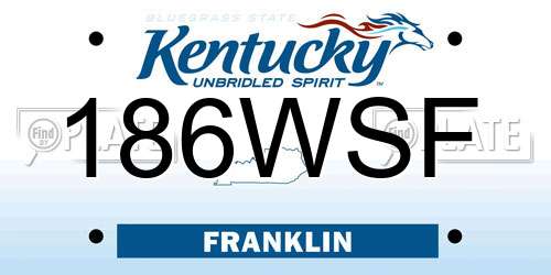 186WSF Kentucky License Plate