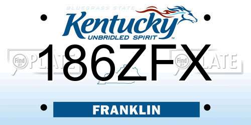 186ZFX Kentucky License Plate