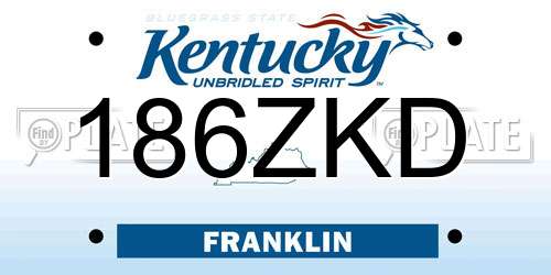 186ZKD Kentucky License Plate