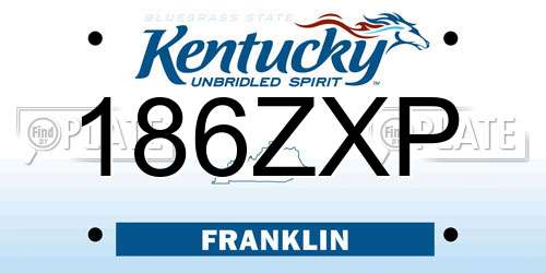 186ZXP Kentucky License Plate