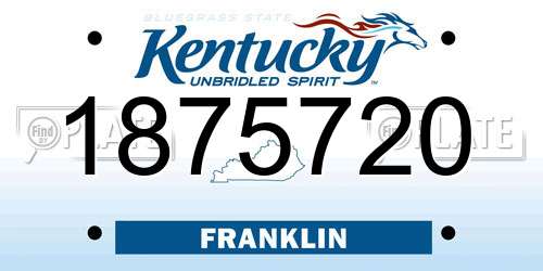 1875720 Kentucky License Plate