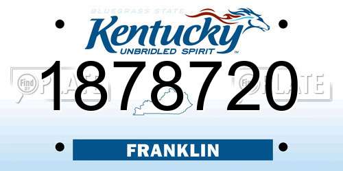 1878720 Kentucky License Plate